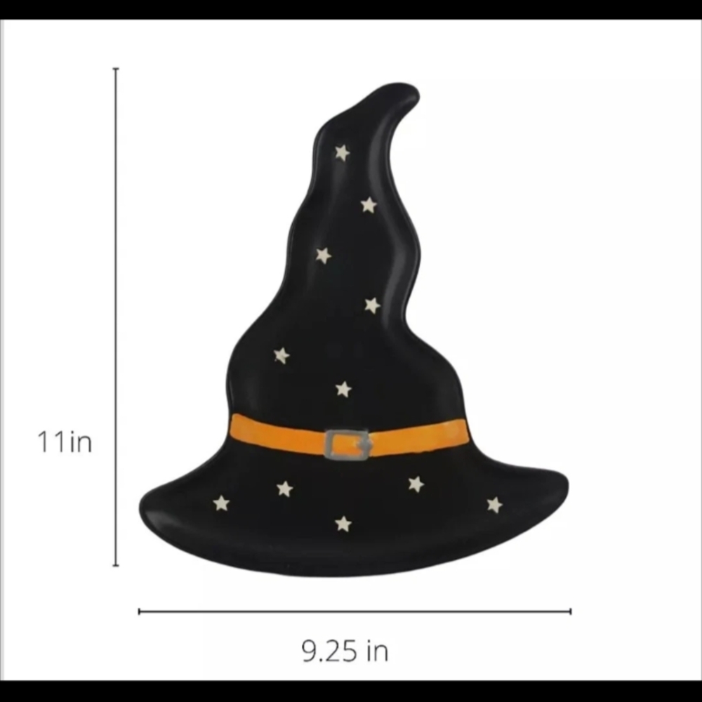 Black Witch Hat Decor with Orange Belt